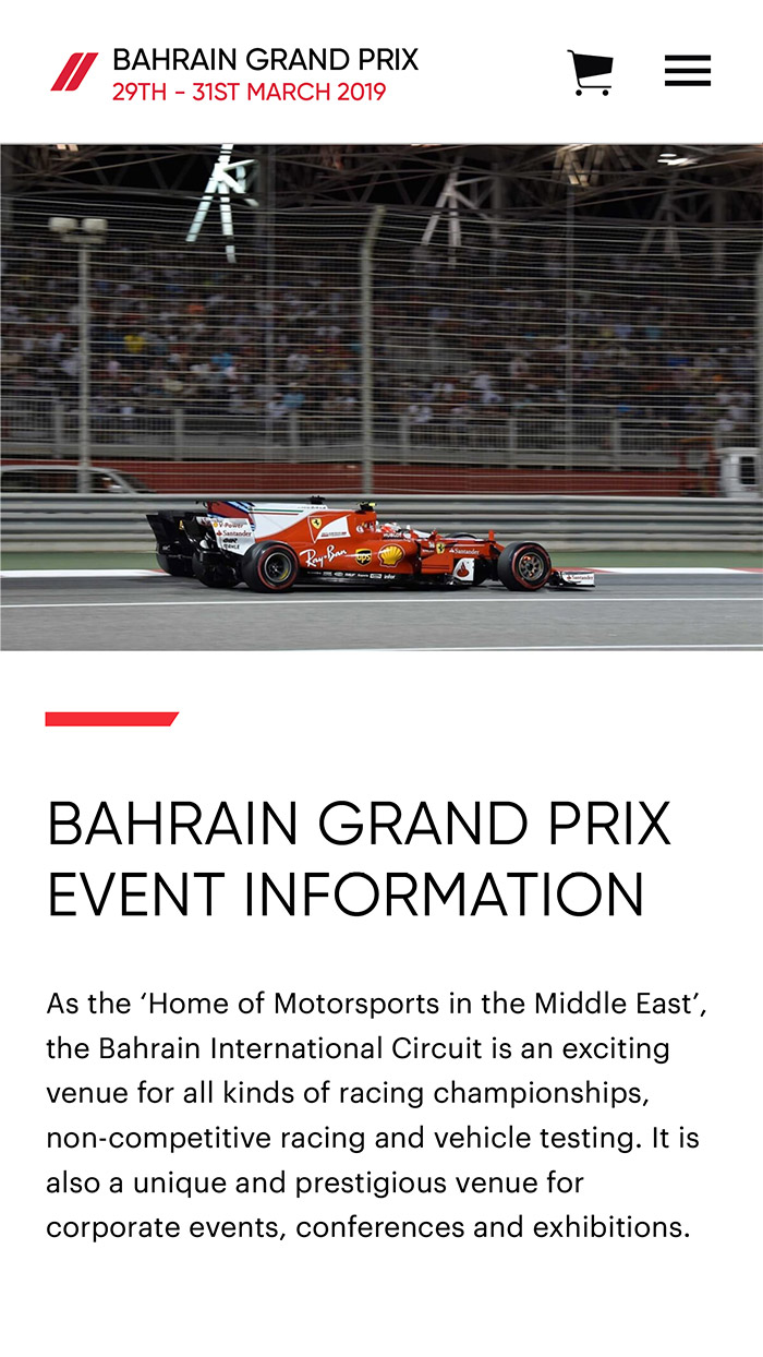 event information article for the Bahrain grand prix