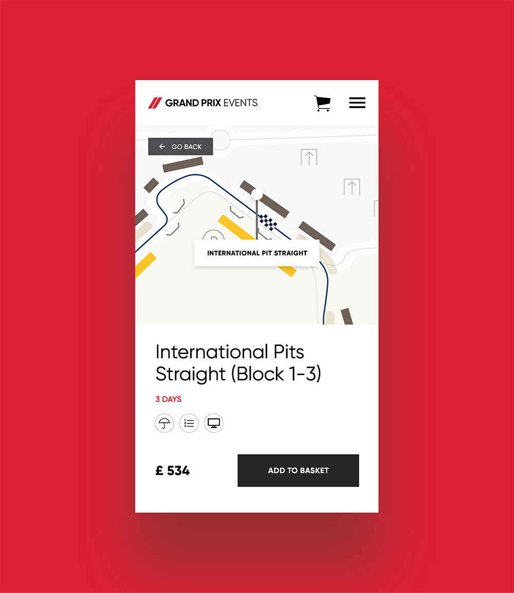 mobile view of the International Pits Straight (Block 1-3) product page