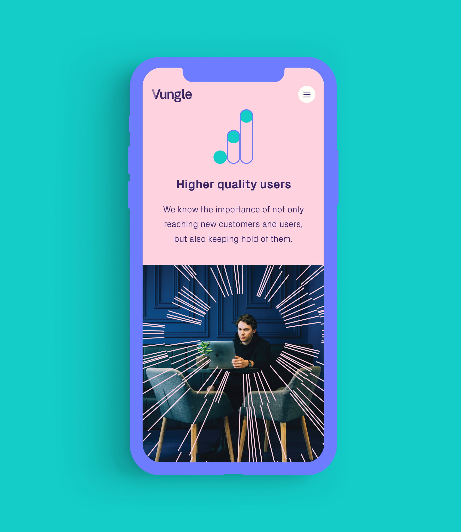 mobile sized version of Vungle website
