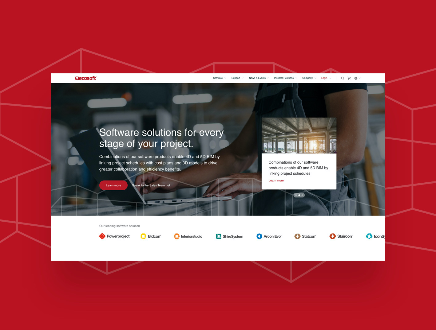 Elecosoft website design