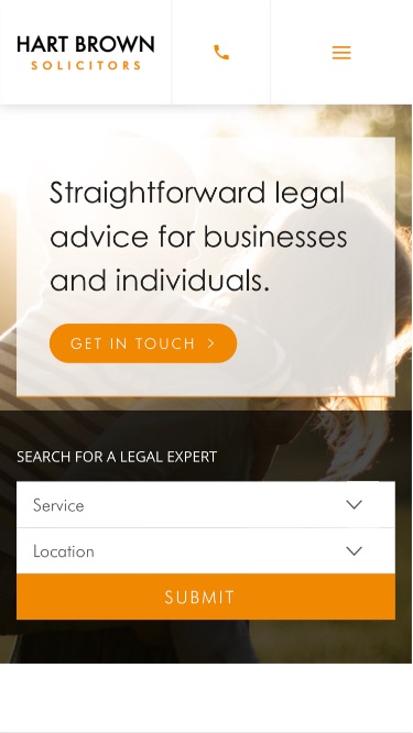 Legal expert search page on mobile