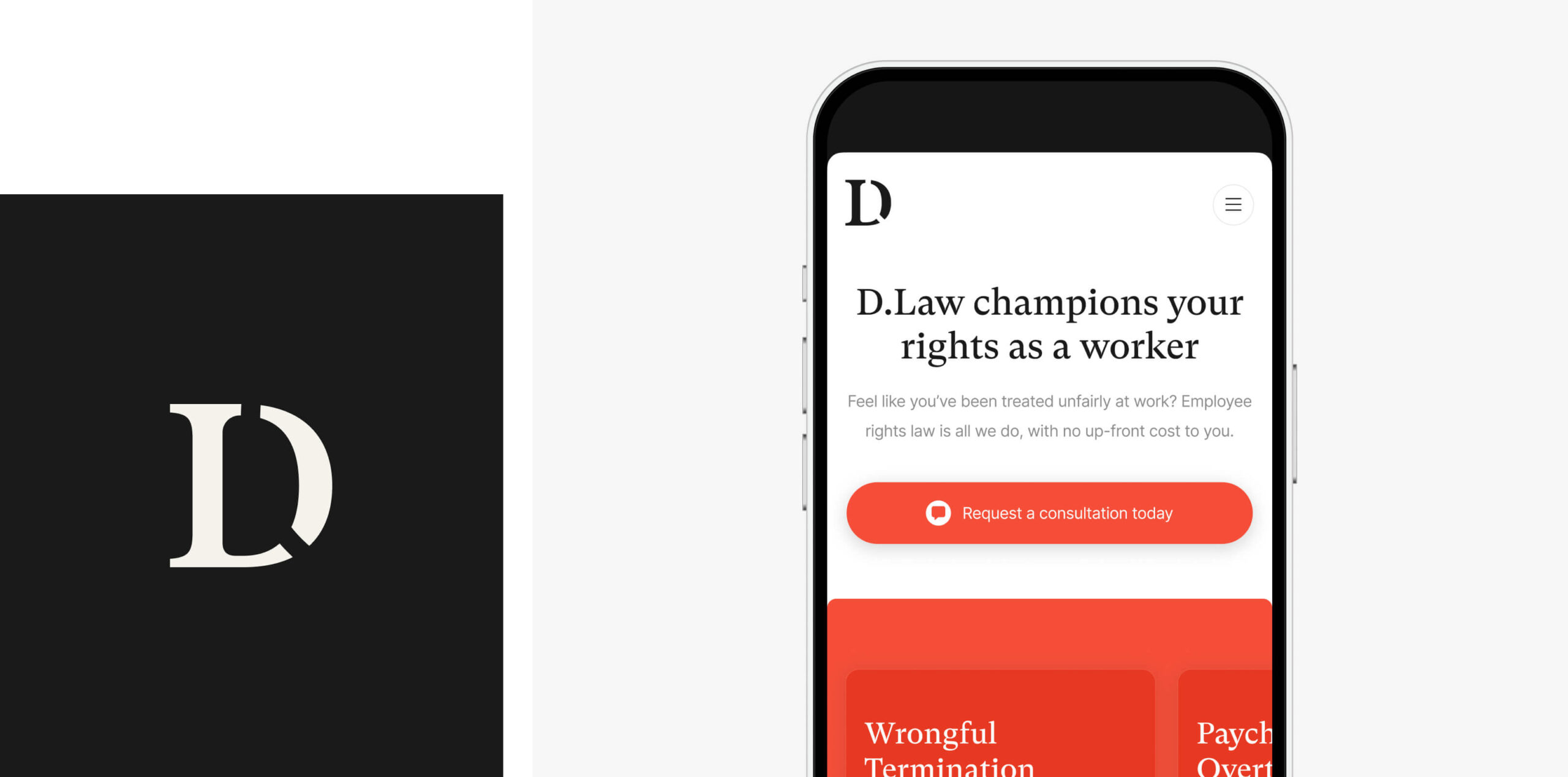 Law firm website design on mobile