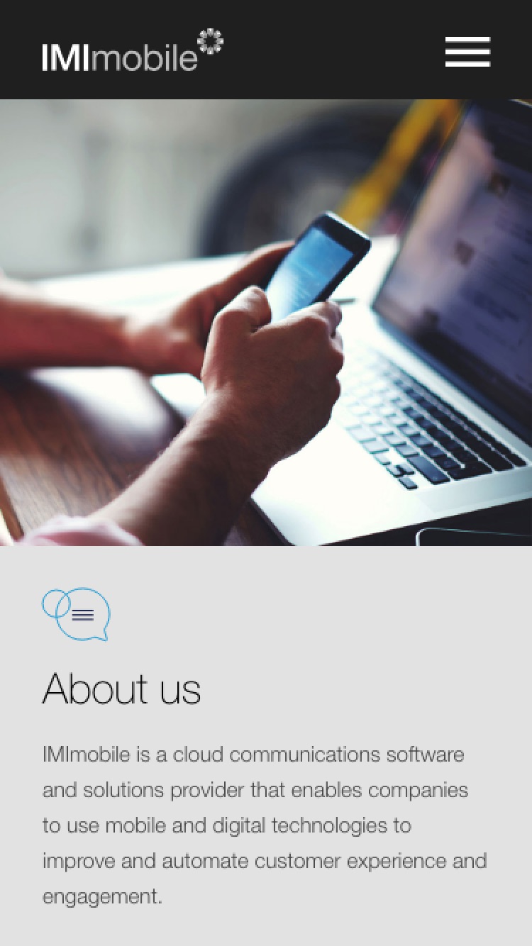 mobile view of the about us page