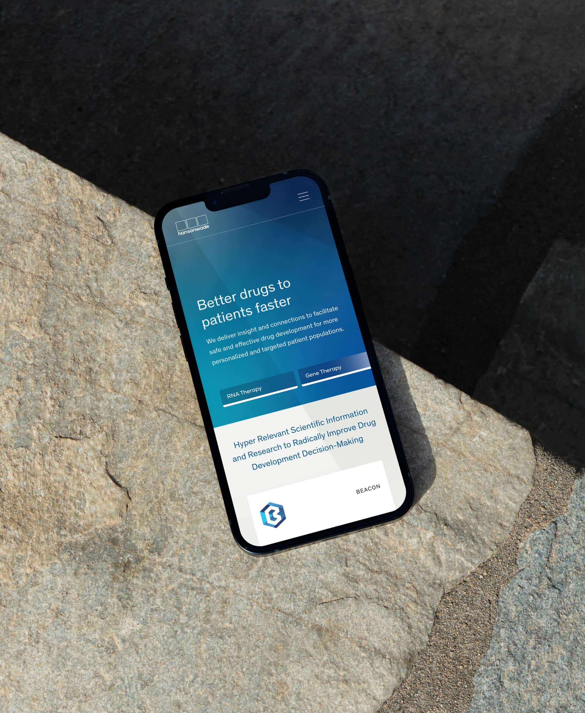 Pharma web design on mobile phone