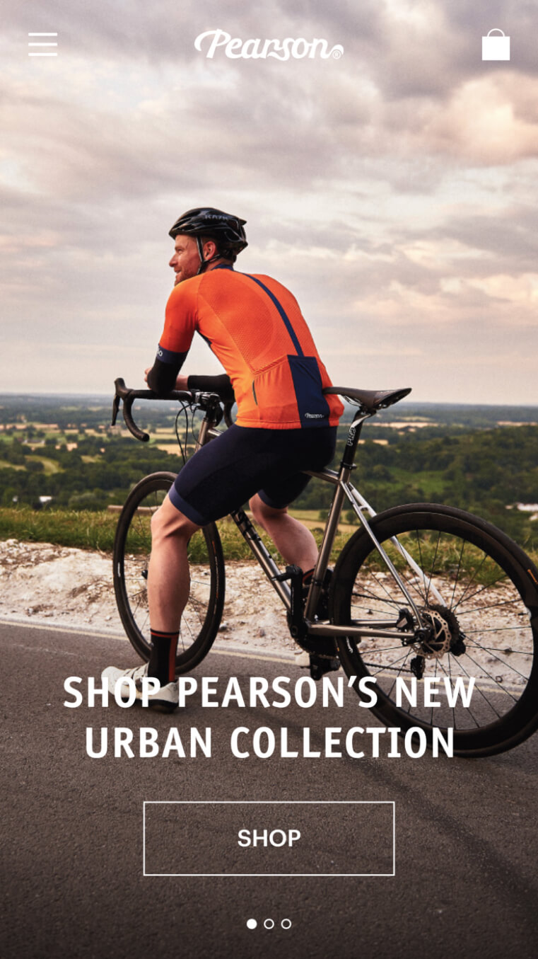 Mobile view of the Pearson website homepage banner