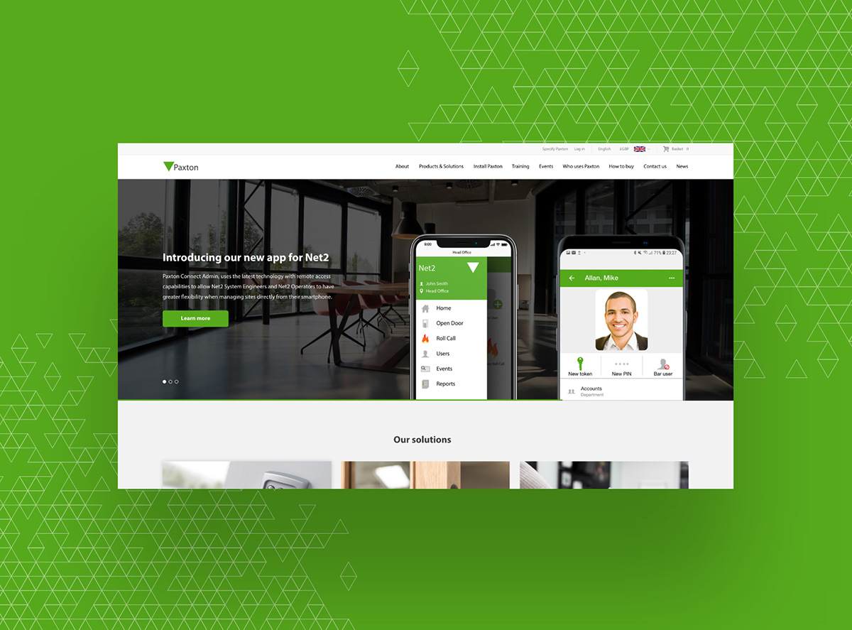 Multilingual website design for Paxton